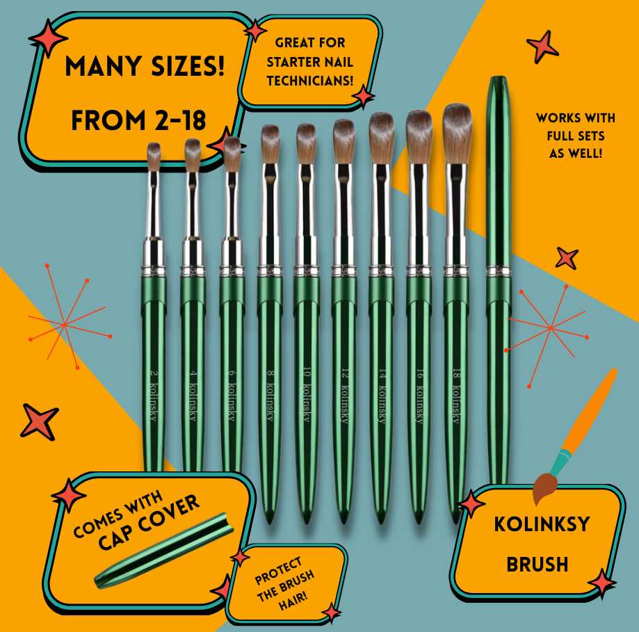 Kolinsky Acrylic Nail Brush Size 2-18