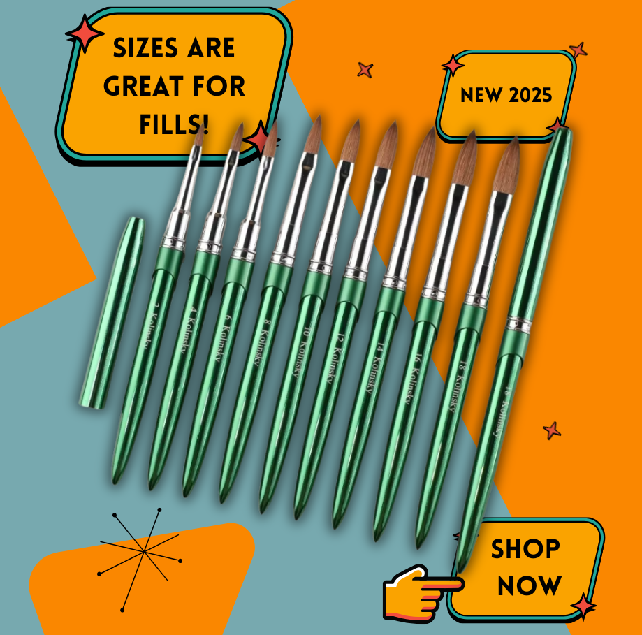Kolinsky Acrylic Nail Brush Size 2-18