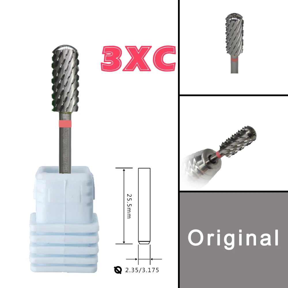 Barrel Steel Carbide Manicure Nail drill bits