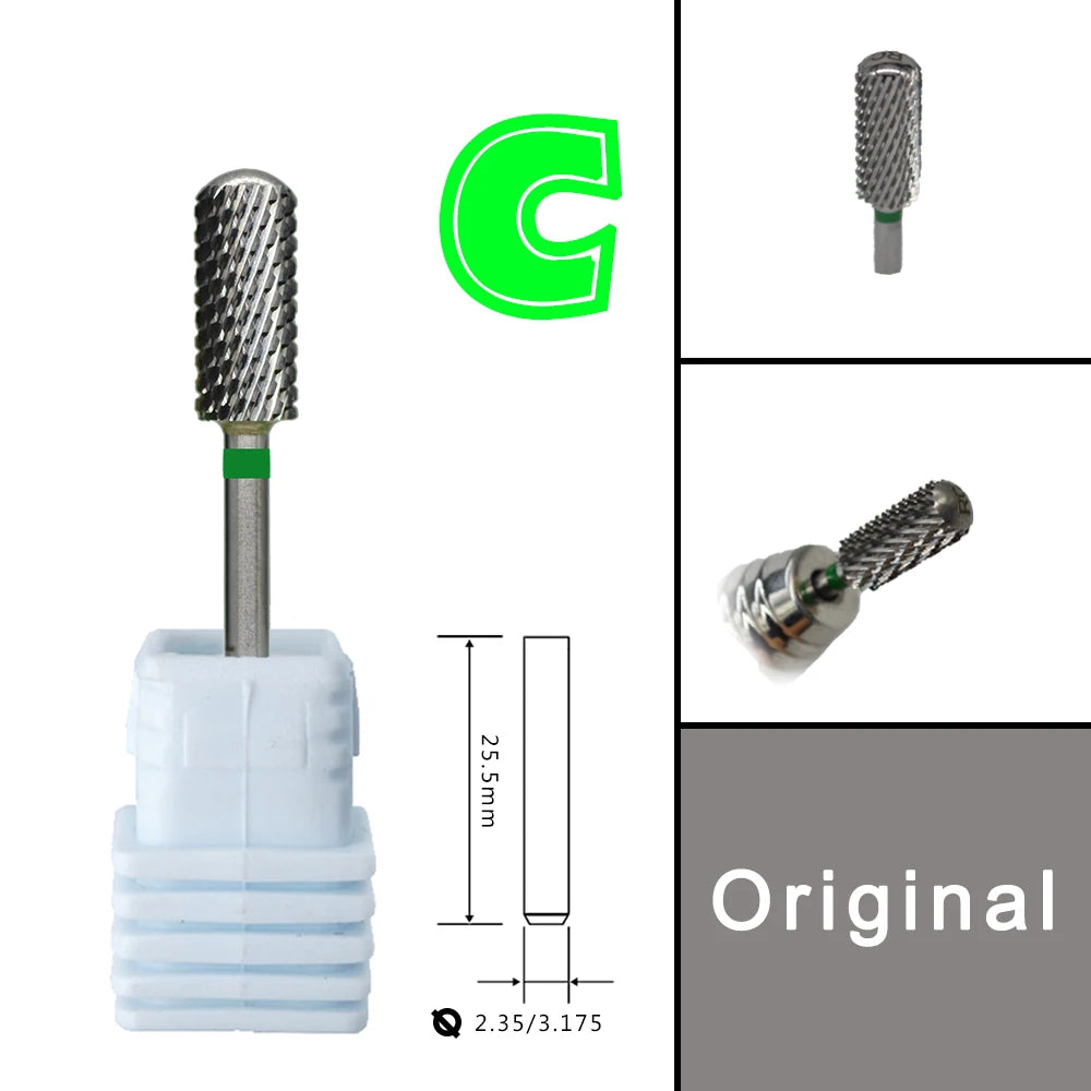 Barrel Steel Carbide Manicure Nail drill bits