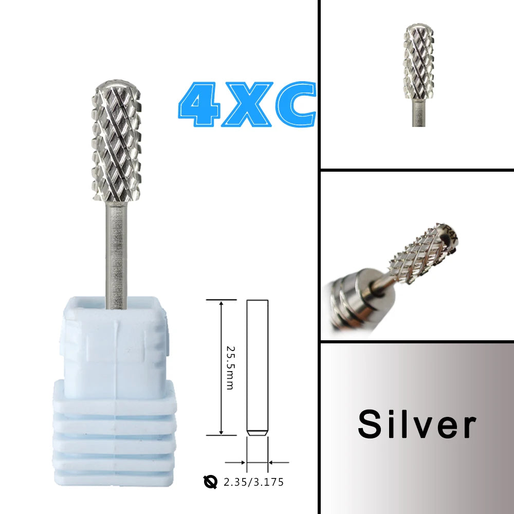 Barrel Steel Carbide Manicure Nail drill bits