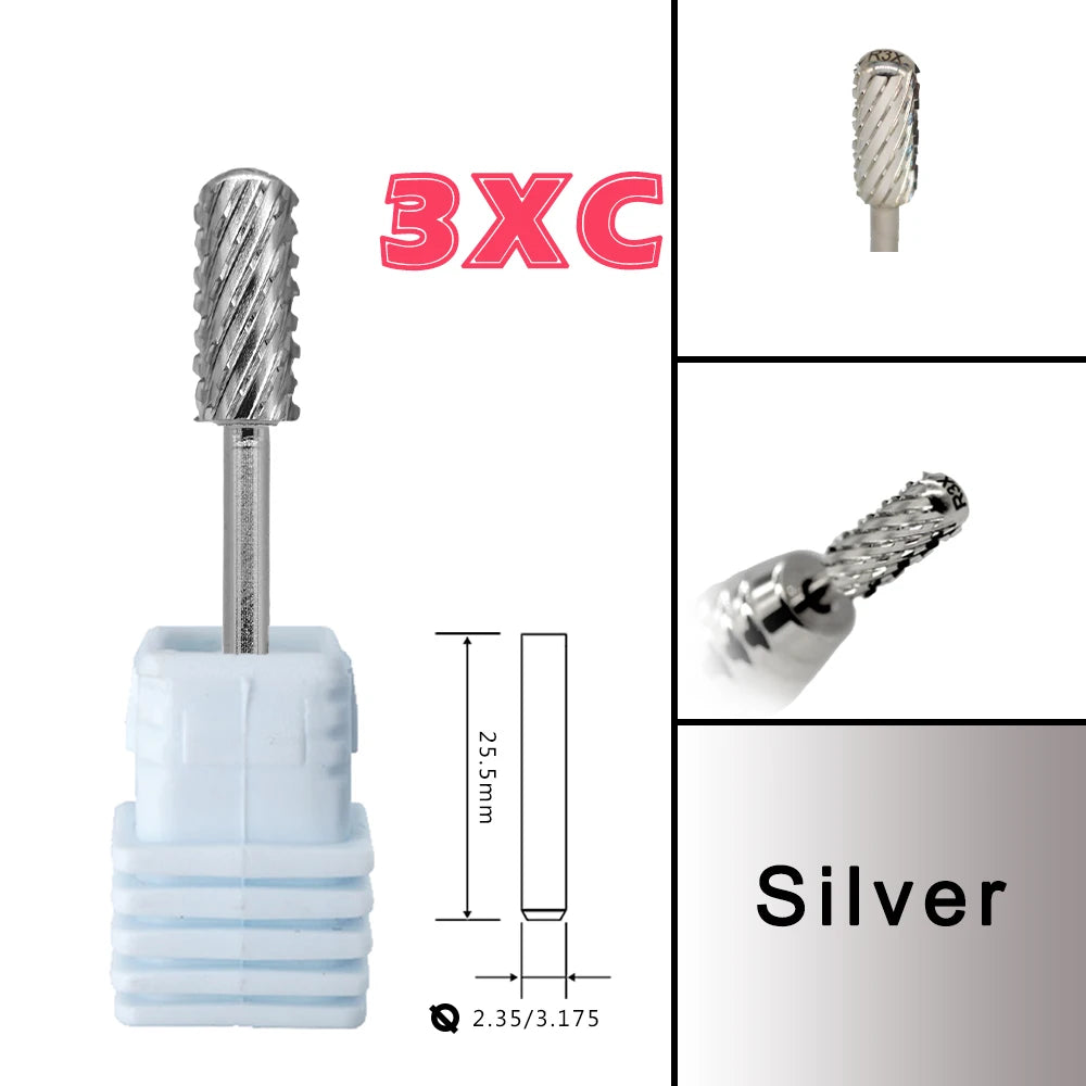 Barrel Steel Carbide Manicure Nail drill bits