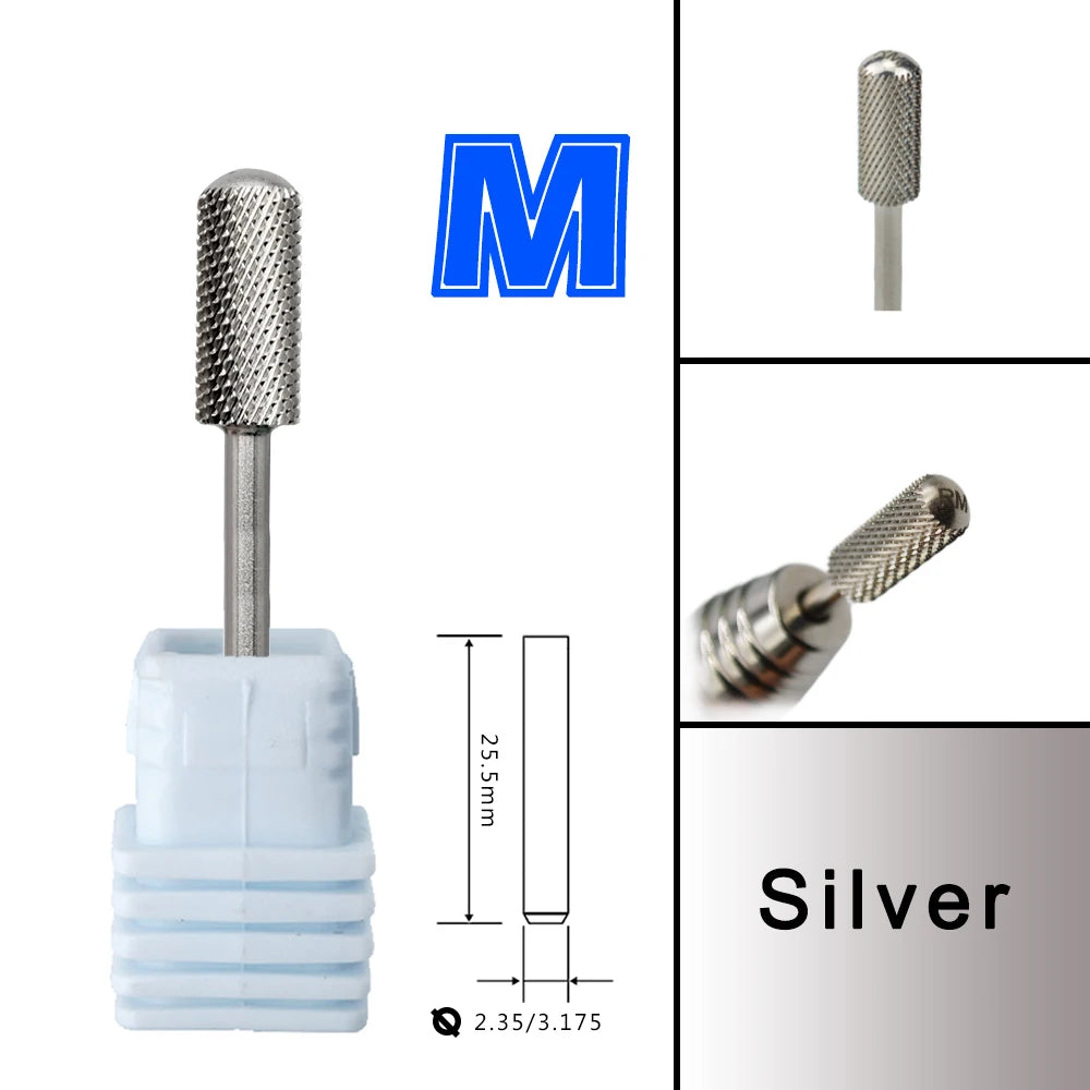 Barrel Steel Carbide Manicure Nail drill bits