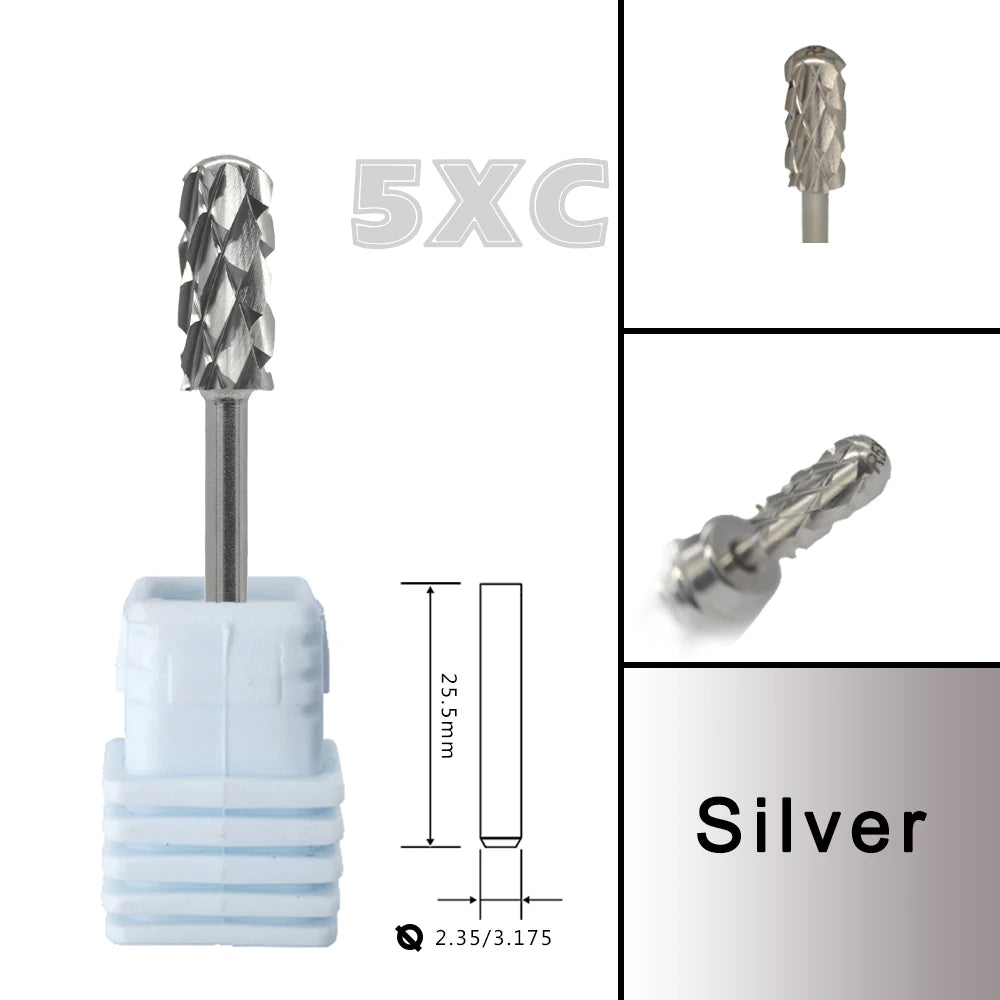 Barrel Steel Carbide Manicure Nail drill bits