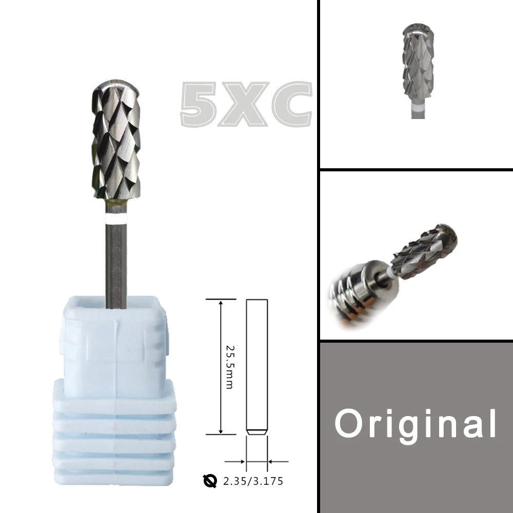 Barrel Steel Carbide Manicure Nail drill bits