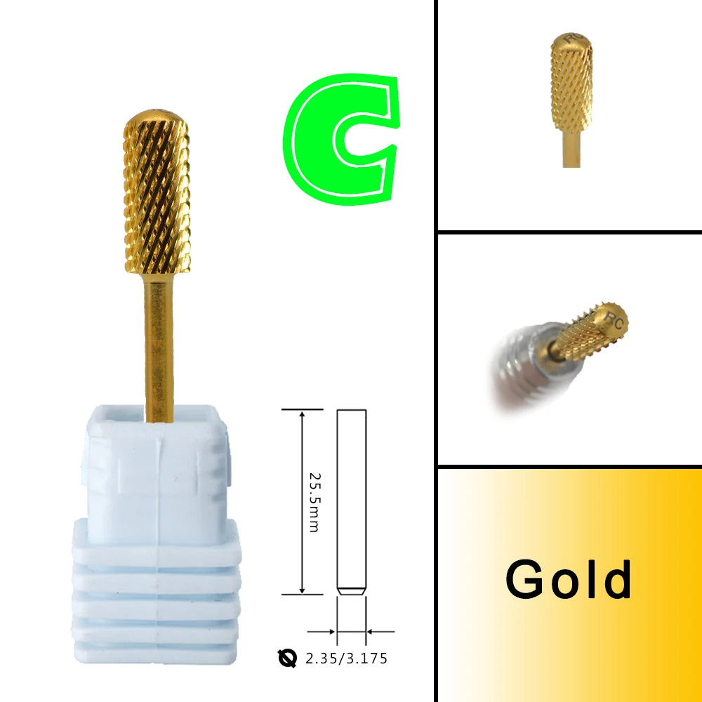 Barrel Steel Carbide Manicure Nail drill bits