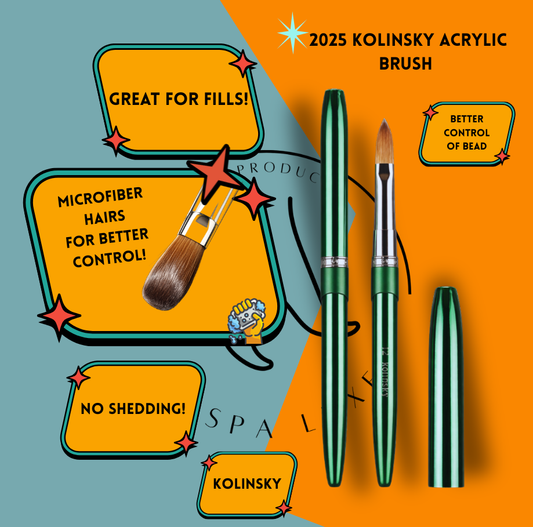 Kolinsky Acrylic Nail Brush Green Size 2-18