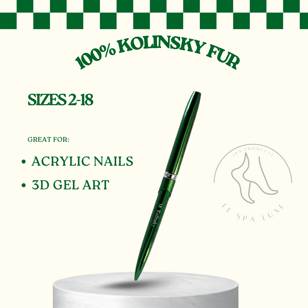 100% Kolinsky Fur Nail Brush Size 2-18