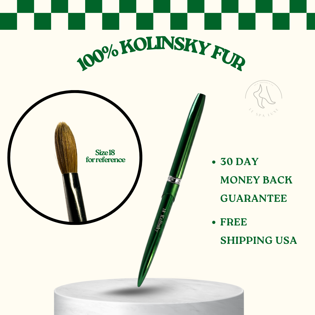 100% Kolinsky Fur Nail Brush Size 2-18